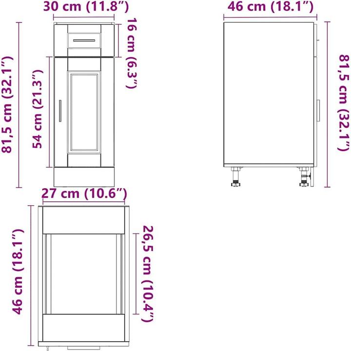 Actual product image VidaXL Lyman (30 x 46 x 81.5 cm)