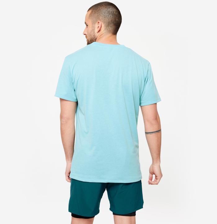 Image du produit Domyos T-shirt homme crosstraining respirant col rond Slim - turquoise (S)