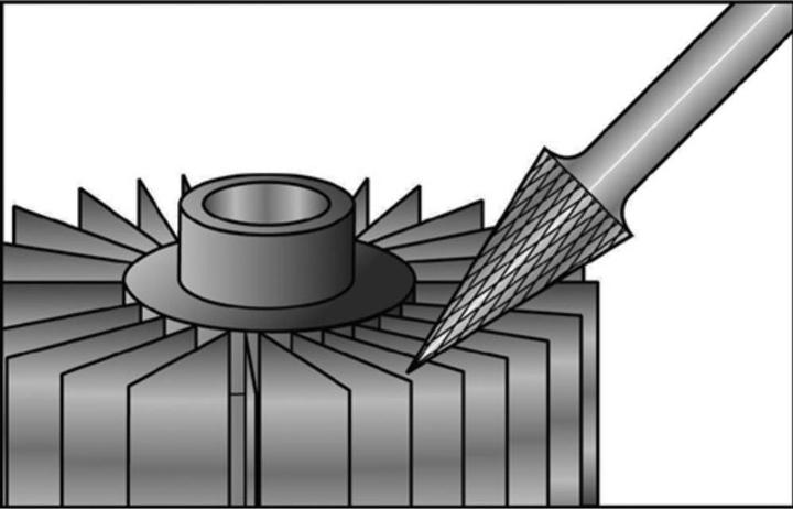 Produktbild Ruko Frässtift SKM Ø 10 mm Kopflänge 20 mm Schaft-Ø 6 mm Hartmetall Blank Verzahnung KVZ 4