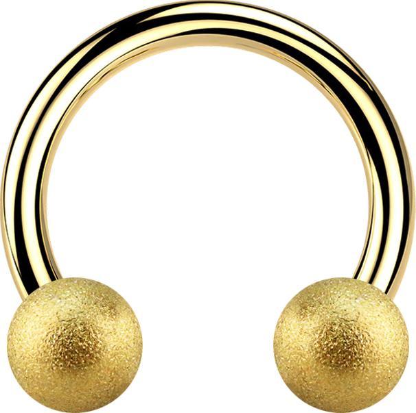 Immagine prodotto Star Piercing Micro Circular Barbell placcato in oro con due sfere maculate (senza ottone, Acciaio chirurgico 316L)