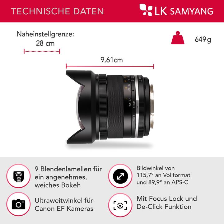 Image du produit Samyang 14mm f/2.8 MKII Canon EF (Canon EF, APS-C / DX)