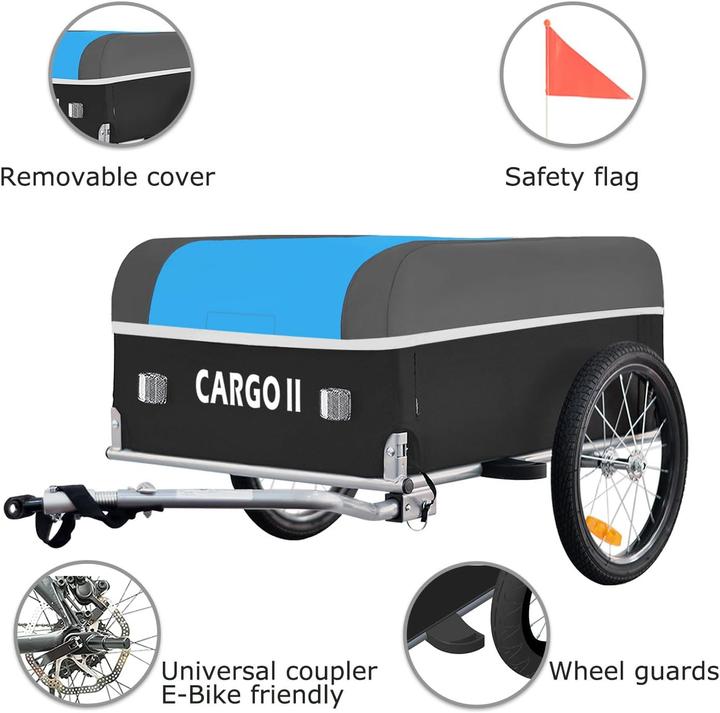 Actual product image Tiggo Fahrrad-Lastenanhänger Cargo II, klappbar, 130L Volumen