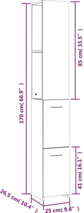 Actual product image VidaXL Aida (25 x 25 x 170 cm)