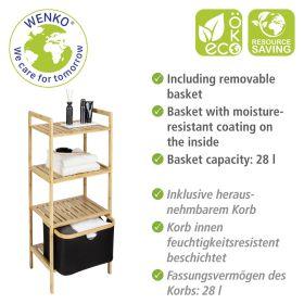 Produktbild Wenko Regal Ecori 44 x 93.5 cm, Nature/Schwarz (10 x 36 x 96 cm)