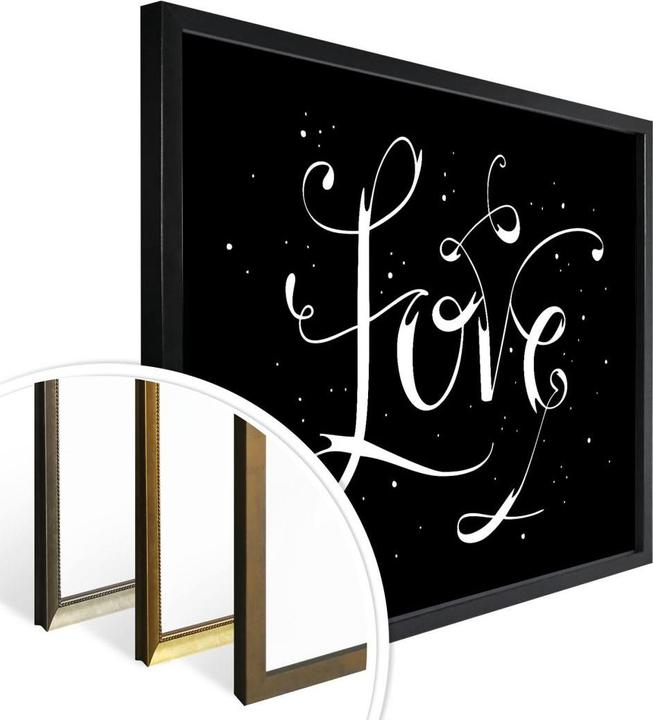 Produktbild Trenddeko Handlettering Love - schwarz negativ (80 x 100 cm)