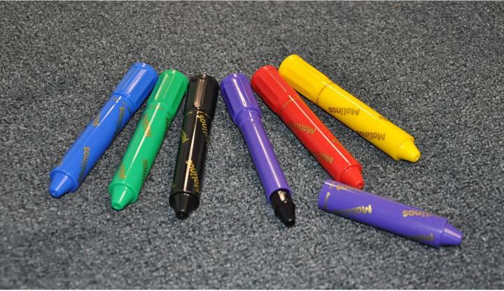 Actual product image Malinos wax crayons 3-in-1, 6 pieces (Multicoloured, 6 x)