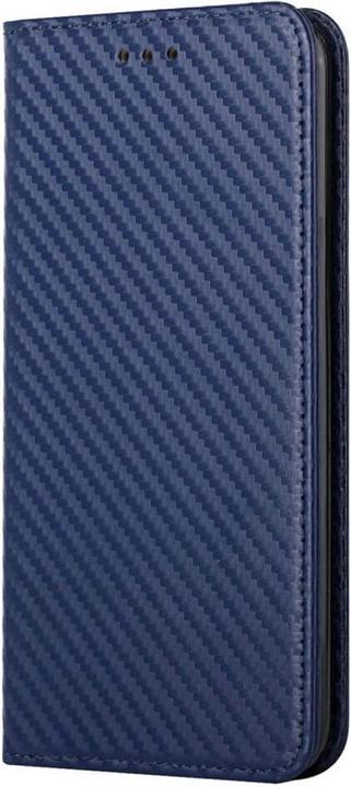 Produktbild Cover-Discount iPhone 15 Pro Max - Carbon Look Flip Case Hülle blau (Apple iPhone 15 Pro Max)