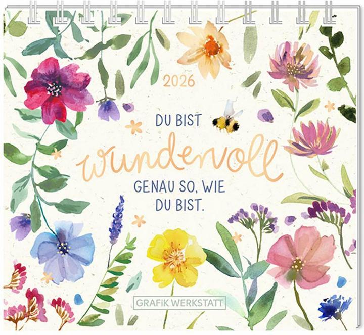 Mini-Kalender 2026 Du bist wundervoll (11 x 10 cm, Harter Einband, Deutsch)