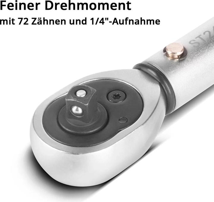 Image du produit Stahlwerk Jeu de clés dynamométriques 32 pièces 1/4" 5-25Nm cliquet réversible (1/4", 5 Nm, 25 Nm)