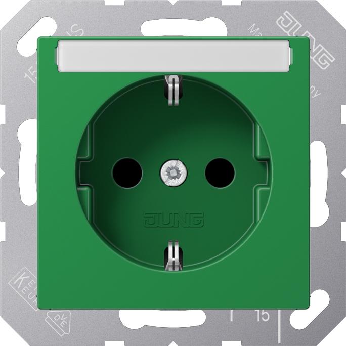JUNG Socket outlet 1f gn glz AS/A UP w.BS IP20 A1520BFKINAGN