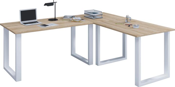 Image du produit VCM Mobilier de bureau Bureau d'angle Lona 80 U Alu Blanc (220 x 160 x 80 cm)