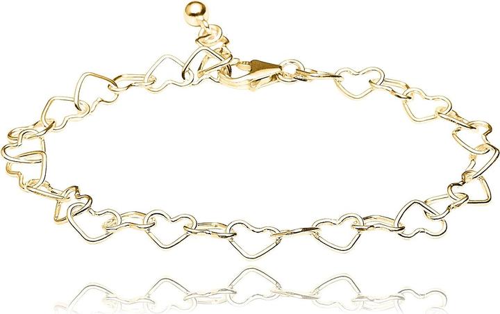 Leyda Herz Armkette (19.50 cm, Silber 925 1 Mikron Gelb Vergoldet 18 K)