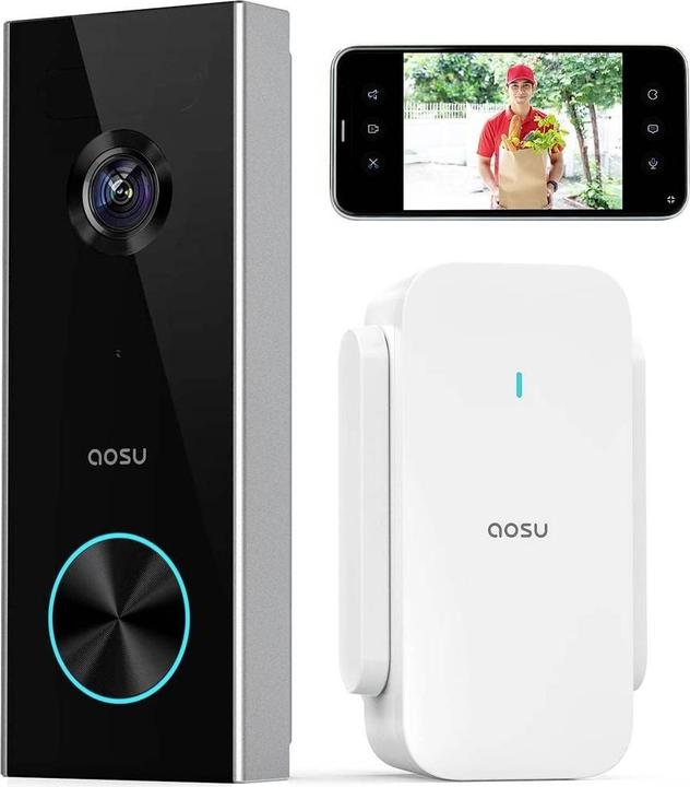 Image du produit Aosu V8P Video-Türsprechanlage WLAN Komplett-Set 1 Stück Grau, Weiss (WiFi)