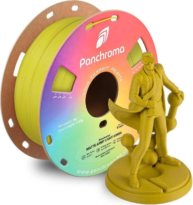 Image du produit Polymaker Panchroma™ PLA Matte Army (PLA, 1.75 mm, 1000 g, Vert)