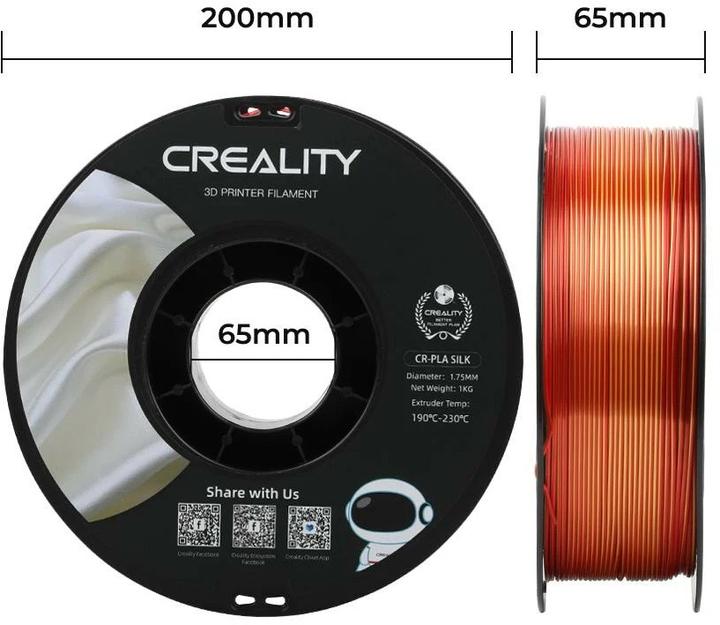 Immagine prodotto Creality Filamento PLA, Silk Gold, 1,75 mm, 1 kg (PLA, 1.75 mm, 1000 g, Rosso)