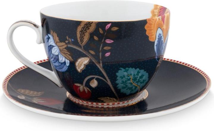 Produktbild PIP Studio Fantasy Cappuccino Tasse mit Untertasse denim blue 0,28l (280 ml, 1 x)