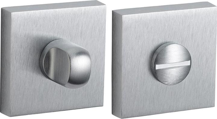 Thirard Coppia di rose quadrate 50x50 con serratura in cromo satinato (Set di porte)