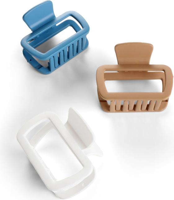 Immagine prodotto Trisa Fermagli per capelli quadrati di moda bianchi, blu e beige (3 pz.)