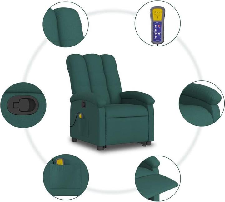 Actual product image VidaXL Massage chair with stand-up aid fabric