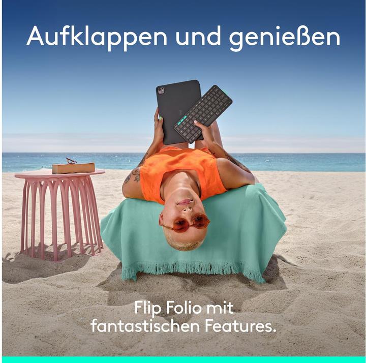 Produktbild Logitech Flip Folio (CH, iPad Air 2022 (5. Gen), iPad Air 11 2024 (M2), iPad Pro 11 2024 (M4), iPad Air 11 2025)