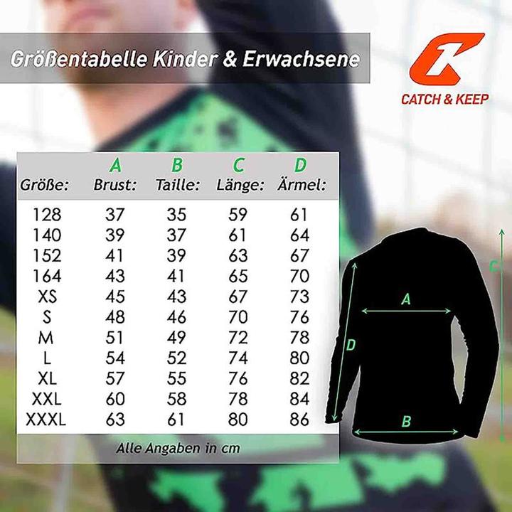 Image du produit Catch & Keep Maillot de gardien de but enfant adulte Maillot de gardien de but maillot de football haut (M)