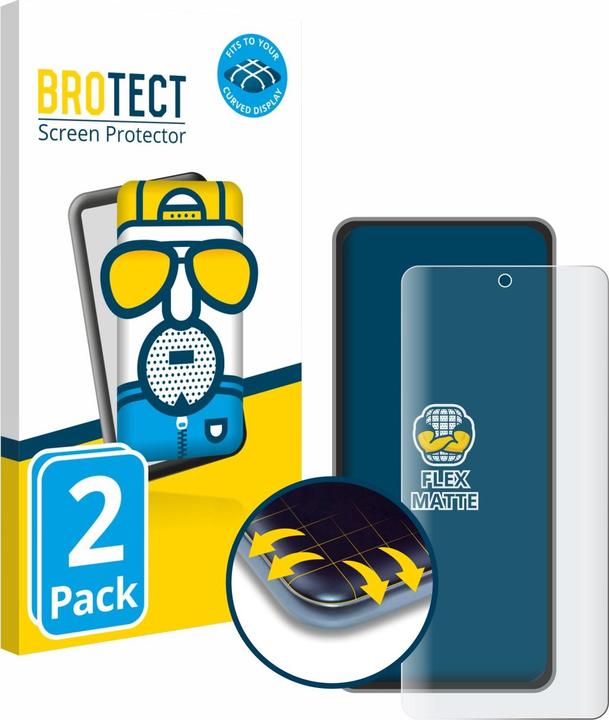 Produktbild BROTECT Fullscreen Schutzfolie Displayschutz Folie Matt Entspiegelungsfolie (2 Stück, Realme GT7)