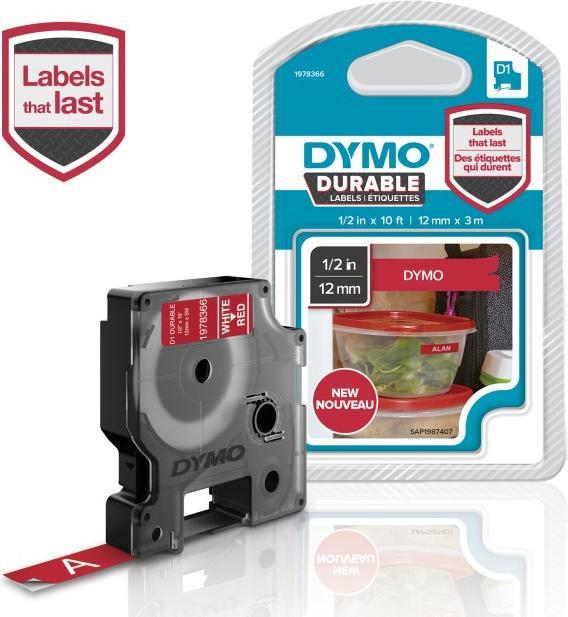 Produktbild Dymo Original D1-Schriftband ""Durable"" für LabelManager™ 12mm x 3m permanent haftend - weiss auf (1.20 cm, Weiss)