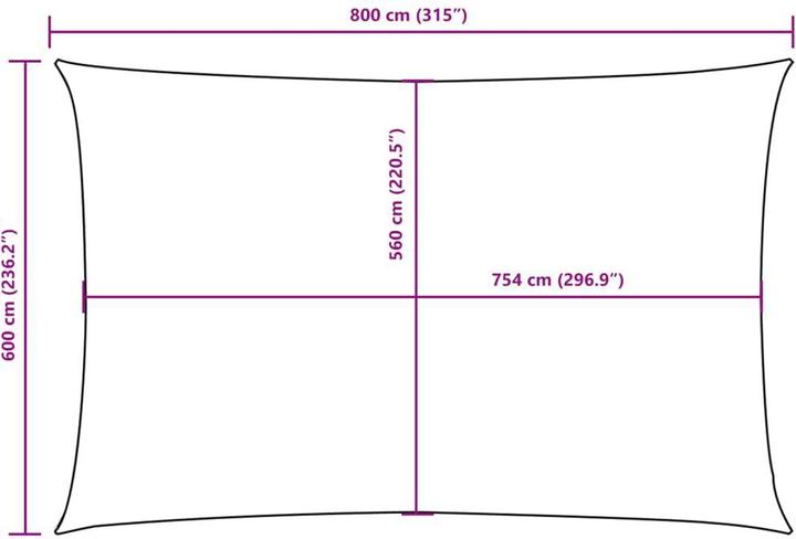 Produktbild VidaXL Sonnensegel (6 x 8 m)