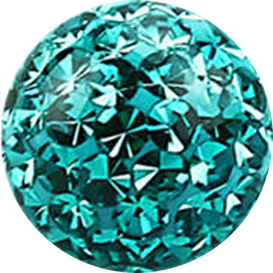 Star Piercing Kristall Kugel türkis Epoxy Schutzschicht (ohne Messing, Chirurgenstahl 316L)