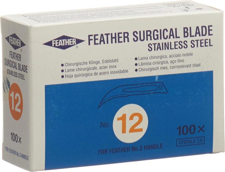 Feather Skalpellklingen steril Nummer 12, 100 Stück