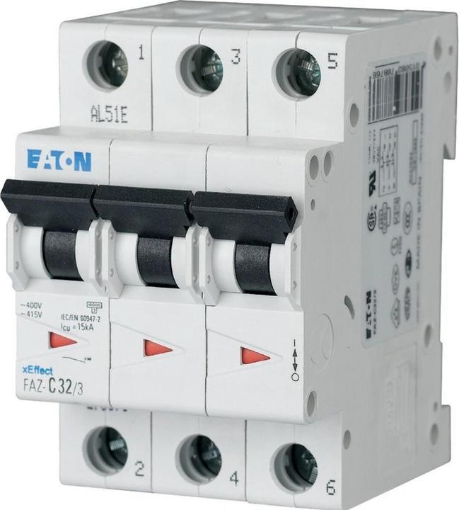 Eaton Circuit Breaker, B Curve, 6A, 3-Pole