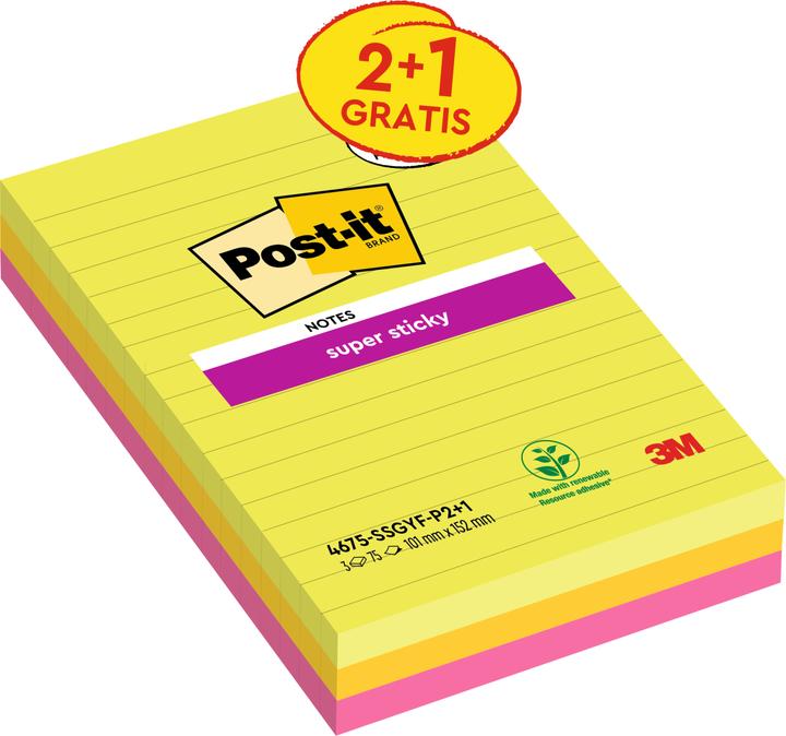 Actual product image Post-it Super Sticky Notes (101 x 152 mm)