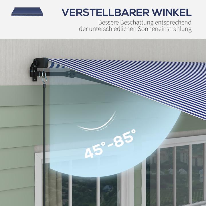 Produktbild Outsunny Markise mit Handkurbel und Befestigungsmaterial für verschiedene Oberflächen (3 m)