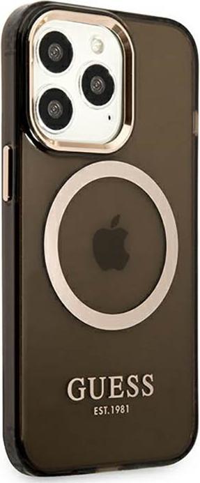 Produktbild Guess GUHMP13XHTCMK iPhone 13 Pro Max 6,7" czarny/black hard case Gold Outline Translucent MagSafe (Apple iPhone 13 Pro Max)