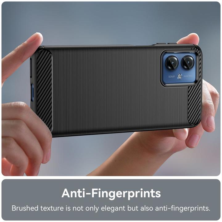 Produktbild König Design Schutz Handy Hülle für Motorola Moto G14 Case Cover Carbon Bumper Etuis Schale (Motorola Moto G14)