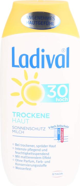 Ladival Peau sèche FPS 30 Lait solaire, 200 ml de crème