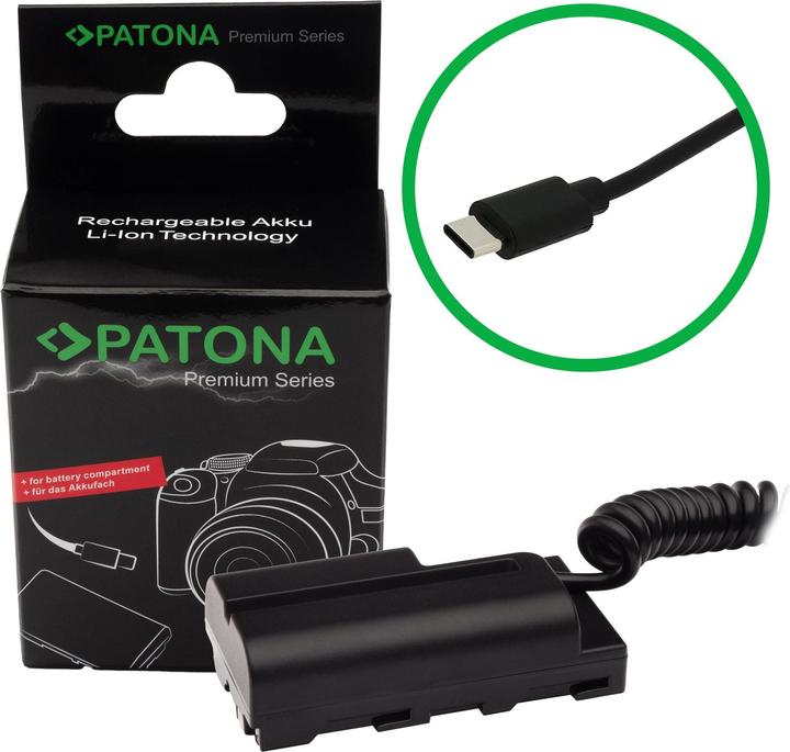 Actual product image Patona USB-C input battery adapter NP-FZ100 (DC coupler)