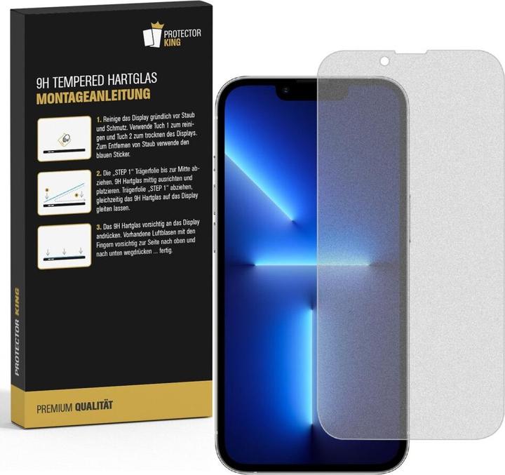 Produktbild Protectorking 4x Echtes Tempered 9H Panzerhartglas Matt Entspiegelt (4 Stück, Apple iPhone 13 Pro)