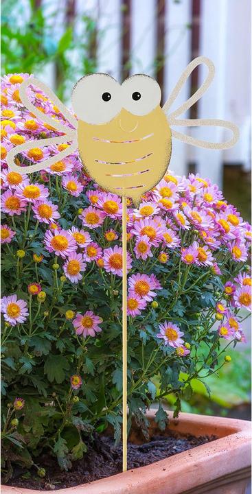 Produktbild Ideoon 2er Set Gartenstecker Biene aus Metall, 71 und 52 cm