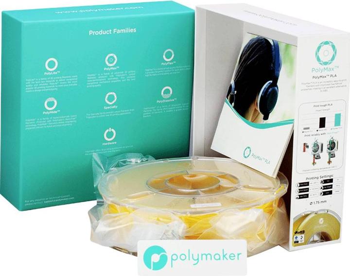 Produktbild Polymaker PA06017 PolyMAX Tough Filament Tough PLA hohe Steifigkeit, hohe Zugfes (Tough PLA, 2.85 mm, 750 g, Gelb)