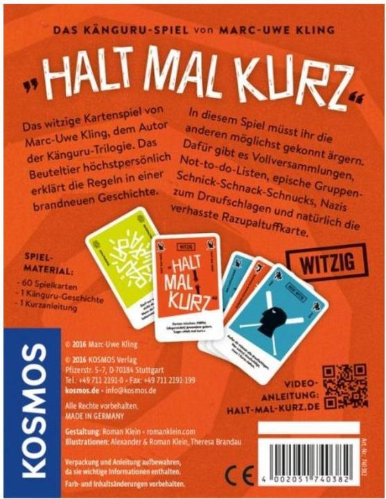 Produktbild Kosmos Halt mal kurz. Das Känguru-Spiel (Deutsch)