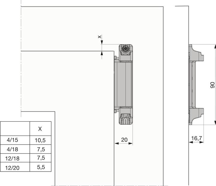 Image du produit Maco Palier de ciseaux DT160, 4/18 et 12/18 mm, 160 kg, argent (227470)