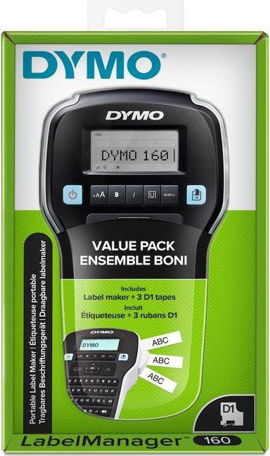 Dymo LabelManager 160 Value Pack mit 3 D1-Bänder 12mm Azerty