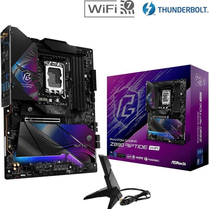 Actual product image AsRock Z890M Riptide WiFi Intel DDR5 S1851 MATX (LGA 1851, Intel Z890, mATX)