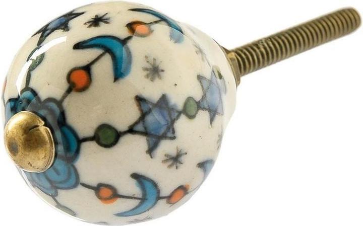 Produktbild Tranquillo Möbelgriff handgemacht, Ø 3 cm, Weiss/Gold