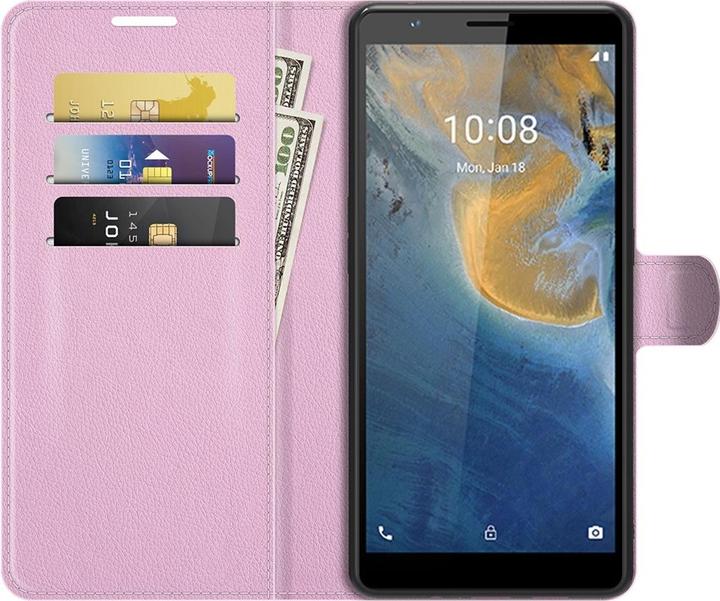 Produktbild König Design Hülle Handy Schutz für ZTE Blade A31 Case Flip Cover Tasche Etuis Bumper Rosa (ZTE Blade A31)