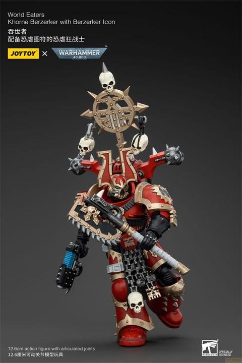 Produktbild Joy Toy Warhammer 40k Actionfigur 1/18 World Eaters Khorne Berzerker with Berzerker lcon 13 cm