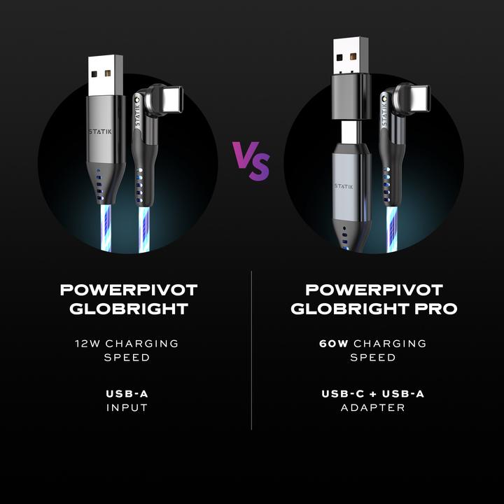 Immagine prodotto Statik 360° drehbares & glowing USB- Cavo C-C 0,9 m (1 m, USB 2.0, 60 W)
