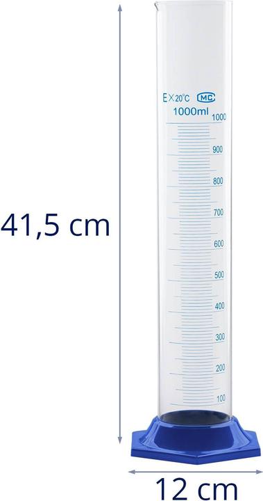 Produktbild Steinberg Messzylinder + 3 Pipetten 1000 ml bis 160 °C Borosilikatglas Laborzylinder