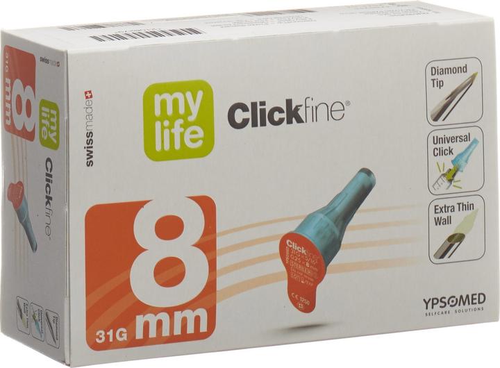 Actual product image Mylife Clickfine Pen Needles 8mm 31G (Pen needles + disposable needles)